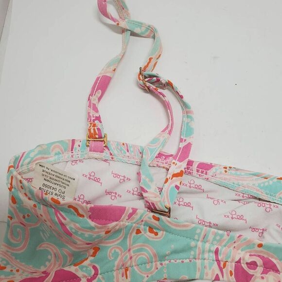 Lilly Pulitzer Women's Removable Adjustable Straps Jellies Be Jammin Swim Top M - Picture 5 of 7